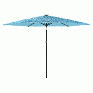 VidaXL Parasol de jardin avec mât en acier bleu 288x288x225 cm Modèle Atlas Vision Plus - 4005106