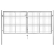 Vidaxl porte de jardin acier galvanisé 306x150 cm argenté 144762