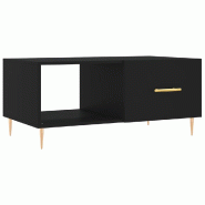 VidaXL Table basse noir 90x50x40 cm bois d'ingénierie Modèle Jardin Aurora - 829197