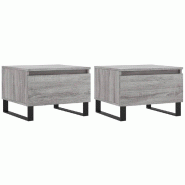VidaXL Tables basses 2 pcs sonoma gris 50x46x35 cm bois d'ingénierie Modèle Nova Ligne - 830889