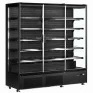 Vitrine réfrigérée PC1870B - 3 portes vitrées, noir, 4,13 m², refroidissement ventilé, garantie 2 ans