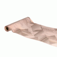 Chemin de table velours rose maze/or rose métal 28cm x 3m