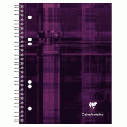 Clairefontaine Lot de 5 Carnet Metric Bind'O Block A5+, 180p./90 feuilles perforées 90 g/m² reliure intégrale, quadrillé 5x5 cadré 4 couleurs + 3