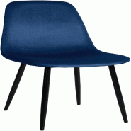 Décoshop26 - Chaise de salle à manger x1 design simple avec pieds en métal noir assise en velours bleu 10_0002061 - bleu métal 3000250821698