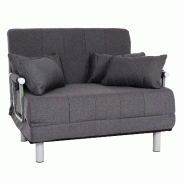 Décoshop26 - Fauteuil de couchage canapé-lit lit d'appoint relaxation surface de couchage 97x186 cm tissu gris foncé 04_0006260 - gris 3000261674344