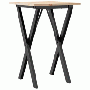 Décoshop26 - Table d'appoint design industriel cadre en X 50 x 50 x 75 cm bois de pin massif et acier DEC036810 - acier 3000261413646