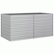 Helloshop26 - Jardinière bac lit surélevé plantes fleurs terrasse jardin de jardin 160 x 80 x 77 cm acier galvanisé argenté Argent 02_0039385 - 3 Helloshop26 - Jardinière bac lit surélevé plantes fleurs terrasse jardin de jardin 160 x 80 x 77 cm acier galvanisé argenté Argent 02_0039385 - 3