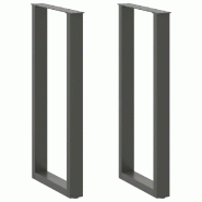 Helloshop26 - Lot de 2 pieds de table de bar en U réglables 40 x 100 cm design moderne en acier anthracite 02_0057470 - acier 3000240051272