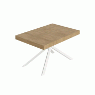 Itamoby Table Extensible Niket 130/234X90 Cm Chêne Naturel Pieds Blancs - marron multi-matériau VE0130TAVNIKE-QN-BI