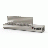 Présentoir à ingrédients 1795mm 8 GN 1/4 couvercle inox Coreco