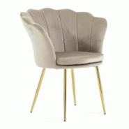RATTATAN Fauteuil en velours d’intérieur en forme de coquillage,design raffiné et élégant,avec pieds en métal,idéal pour la chambre ou le salo RATTATAN Fauteuil en velours d’intérieur en forme de coquillage,design raffiné et élégant,avec pieds en métal,idéal pour la chambre ou le salo