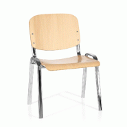 Siège de conférence / Siège invité XT 600, chrome/hêtre hjh OFFICE - marron Bois massif 704310