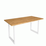 Skraut Home - Table à manger, 10 personnes, 200, Robuste et stable grâce à sa structure et aux pieds solides, Chêne, Style industriel - beige Bois