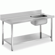 Tables de prélavage pour lave-vaisselle avec étagère - P 750 mm -_0
