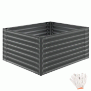 TecTake GmbH tectake Bac à fleurs surélevé Blomma galvanisé, différentes tailles 120 x 100 x 62 cm Gris Anthracite - noir acier 406435