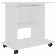VidaXL Bureau d'ordinateur Blanc 80x50x75 cm Bois d'ingénierie Modèle Nova Industriel Plus - blanc 802894
