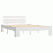 VidaXL Cadre de lit sans matelas blanc bois de pin massif 120x200 cm Modèle Nervior - 283156