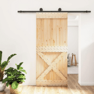 Vidaxl porte coulissante et kit de quincaillerie 90x210 cm pin massif 3203079 Vidaxl porte coulissante et kit de quincaillerie 90x210 cm pin massif 3203079