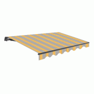 WASABI Store banne manuel 3x2,5m Jaune Polyester – Structure Aluminium Anthracite Inclinaison Réglable - jaune polyester BTK325040-E
