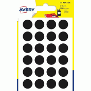 AVERY Lot de 10 Etui de 168 pastilles adhésives, diamètre 15 mm, coloris noir (7 feuilles / cdt) - 5014702087707