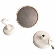Blister 2 crochets de suspension magnétique diamètre 36mm blanc