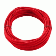 Cable textile, 10m, rouge, 3 pôles