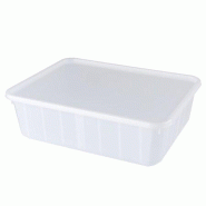 Cartybox rectangulaire avec couvercle 110 cl - opaque - (25 pièces) - Gastroland - blanc plastique polypropylène 3701666006357