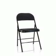 Chaise visiteur / Chaise de conférence / Pliante TUDELA II Tissu noir hjh OFFICE - noir polyester 803010