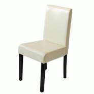 Décoshop26 - Chaise de salle à manger cuisine en synthétique crème pieds en bois foncé design moderne 04_0002313 - 3000269432694 Décoshop26 - Chaise de salle à manger cuisine en synthétique crème pieds en bois foncé design moderne 04_0002313 - 3000269432694