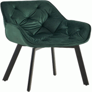 Décoshop26 - Chaise de salle à manger x1 assise pivotante en velours vert motif matelassé cadre métal 10_0007182 - métal 3000265979247