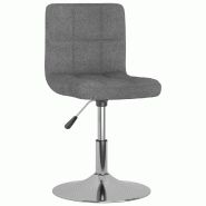 Décoshop26 - Tabouret de bar x1 chaise haute pivotant en tissu gris clair et acier DEC029541 - gris acier 3000257425097
