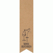 Etiquette cadeau adhésive Bonne dégustation kraft ligne noire 35x135mm - par 500