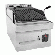 Grill à pierre de lave professionnel au gaz en acier inoxydable - 400 x 600 mm Grill à pierre de lave professionnel au gaz en acier inoxydable - 400 x 600 mm