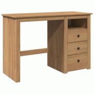 Helloshop26 - Bureau table poste de travail meuble d'ordinateur informatique étude Panama 112 x 45 x 75 cm bois massif de pin brun 02_0023930 - 30002