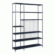 Helloshop26 - Étagère design intemporel salon chambre meuble de rangement autoportante 180 x 120 x 33 cm noir 03_0011151 - 3000225595319