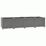 Helloshop26 - Jardinière bac lit surélevé plantes fleurs terrasse jardin clair 160 x 40 x 38 cm polypropylène gris 02_0039254 - 3000218655334 Helloshop26 - Jardinière bac lit surélevé plantes fleurs terrasse jardin clair 160 x 40 x 38 cm polypropylène gris 02_0039254 - 3000218655334