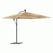 Helloshop26 - Parasol de jardin carré avec manivelle 269 x 269 x 235 cm protection contre UV design contemporain en polyester marron 02_0056378 - mar