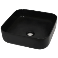 Lavabo carrÉ cÉramique 38 x 38 x 13,5 cm vasque salle de bain toilette noir 02_0002537