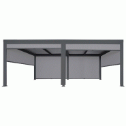 Mendler Pergola en aluminium HWC-L41 avec 6x parois latérales, pavillon à lamelles, structure métallique stable de 8cm 3x6m ~ anthracite - gris mé