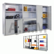 Rayonnage galvanisé à tablettes tôlées pour charges mi-lourdes Ad'vance