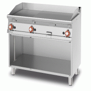 Redcook Fry-top gaz 1/3 rainuré 2/3 lisse chromé, homologué MOCA, 3 zones de cuisson, acier inox, 120x70,5x90 cm, FTLR-712GS3 - 1931