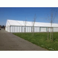Tente de stockage fermée classique / structure fixe en aluminium / ancrage au sol avec platine / 25 x 25 x 5 m