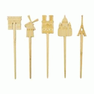 VASCELLA Piques bambou Paris 105 mm (5 symboles de Paris) 10,5 cm (2000 unités) - Bambou V123134 VASCELLA Piques bambou Paris 105 mm (5 symboles de Paris) 10,5 cm (2000 unités) - Bambou V123134