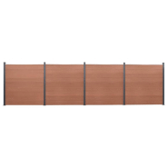 Vidaxl ensemble de panneaux de clôture marron 699x186 cm wpc 3211832