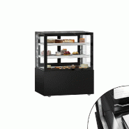 Vitrine réfrigérée pour pâtisserie MADRID - 1000 mm - 2 étagères - Noir