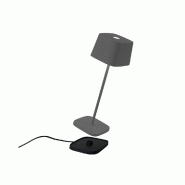 Lampe de table LED rechargeable et dimmable Zafferano Ofelia Pro Gris foncé - 2200-2700-3000K - Autonomie maximale 9h - gris 8054040728495