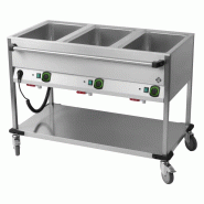 Bain marie mobile électrique GN 3-1/1 commande sur le côté long avec étagère basse RM - BMPD 3120 - RM Gastro - 0615402908702