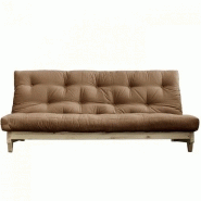 BANQUETTE CONVERTIBLE FRESH PIN COLORIS MOCCA COUCHAGE 140*200 CM.