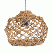 Bazar Bizar Suspension en feuille de bananier 45x45x35 cm naturel - JAARCR023N-L