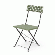 Bistromania Chaise GARDEN pliante, tressage vert et blanc – 41 x 49 x 83 cm - multicolore multi-matériau EA263_0